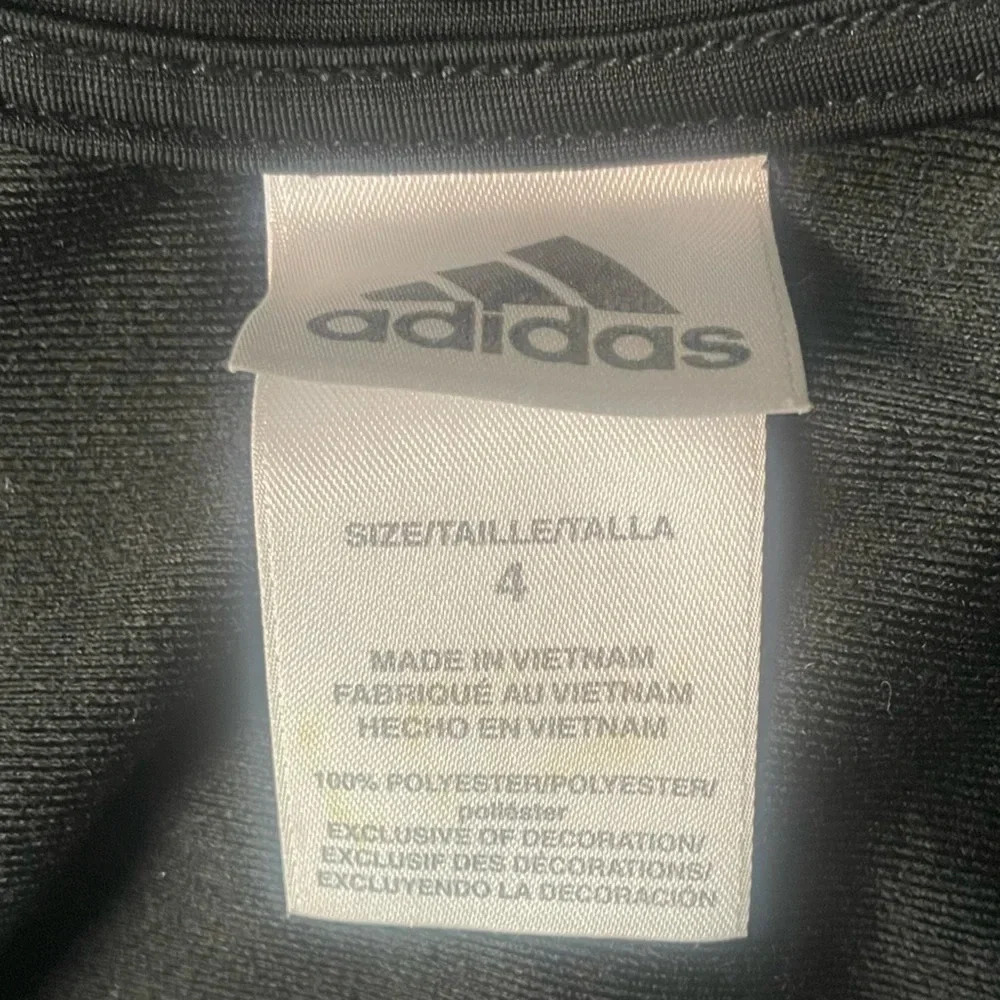 Adidas Boys Black Full-Zip Athletic Jacket with iconic Stripes Size 4 - Picture 3 of 6